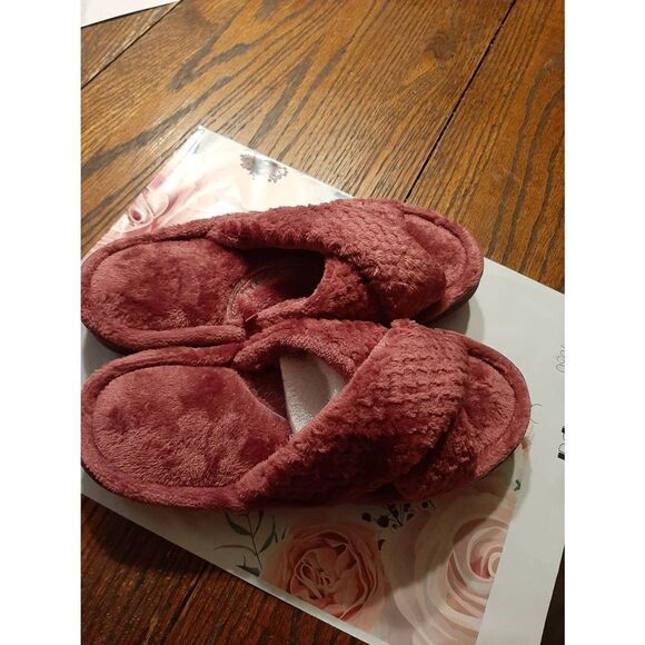New Size 5/6 Dena Lives Memory Foam Open Toe Cross Band Arch Support Slippers - Picture 8 of 9